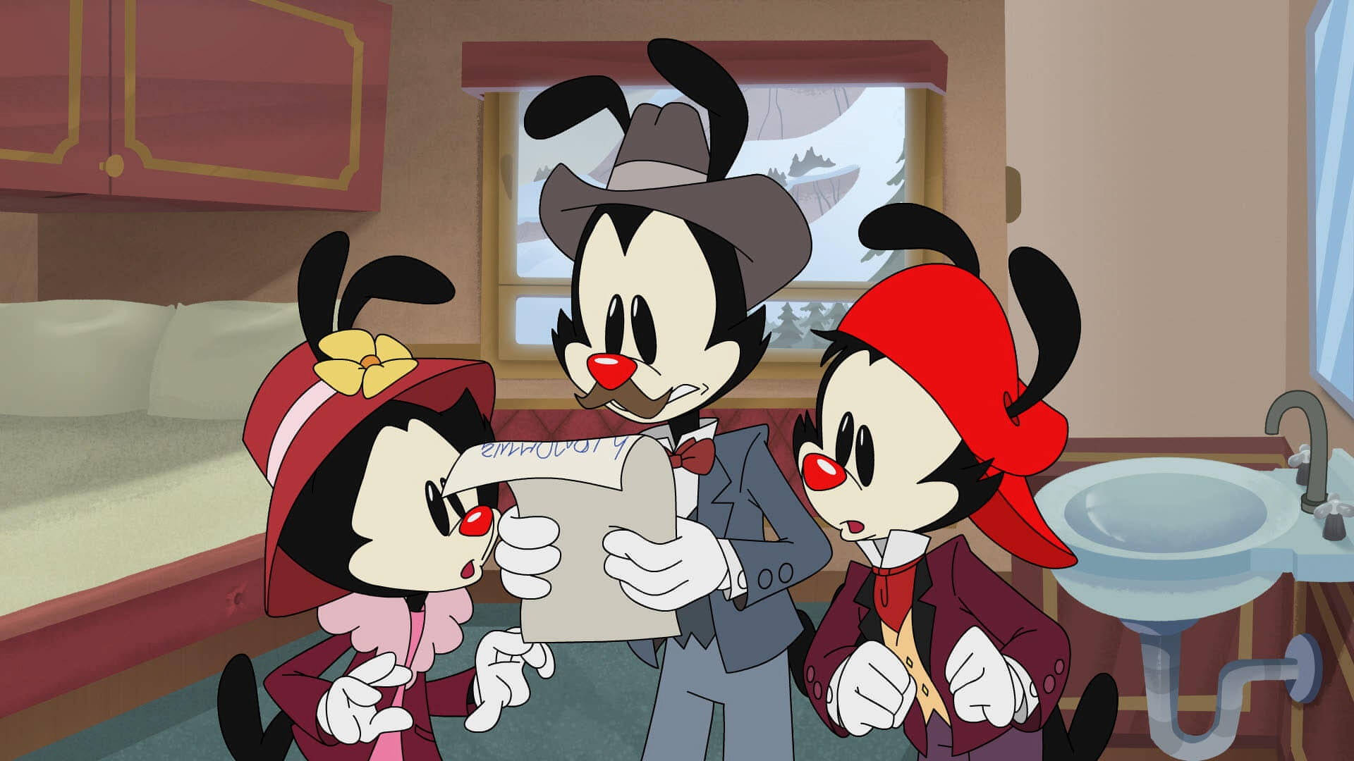 Animaniacs Warner Reading A Letter Background