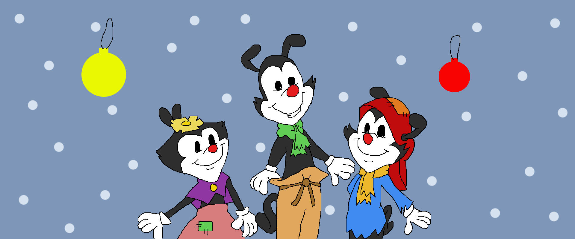 Animaniacs Warners In Christmas Snow Background