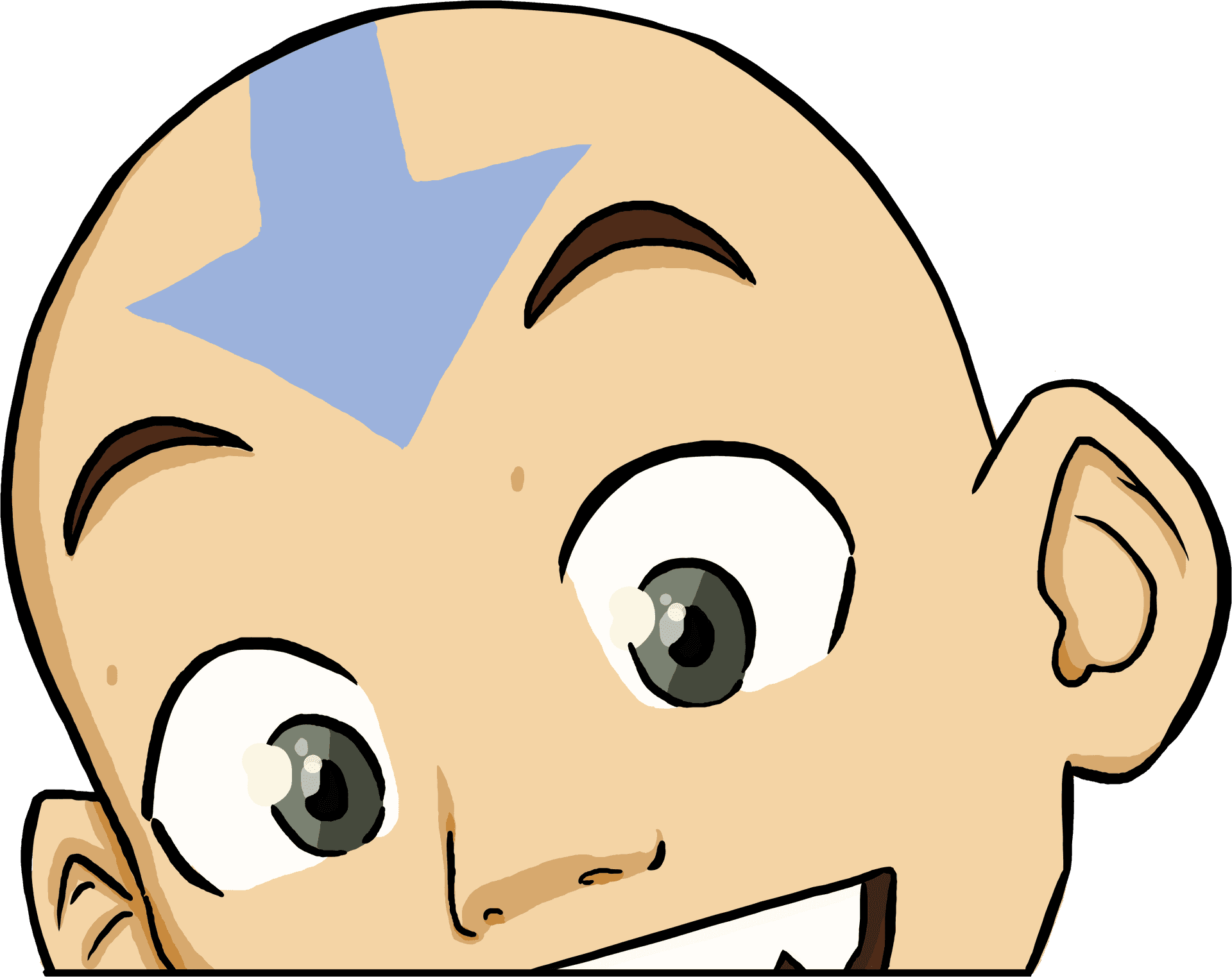 Animated Aang Excited Expression PNG