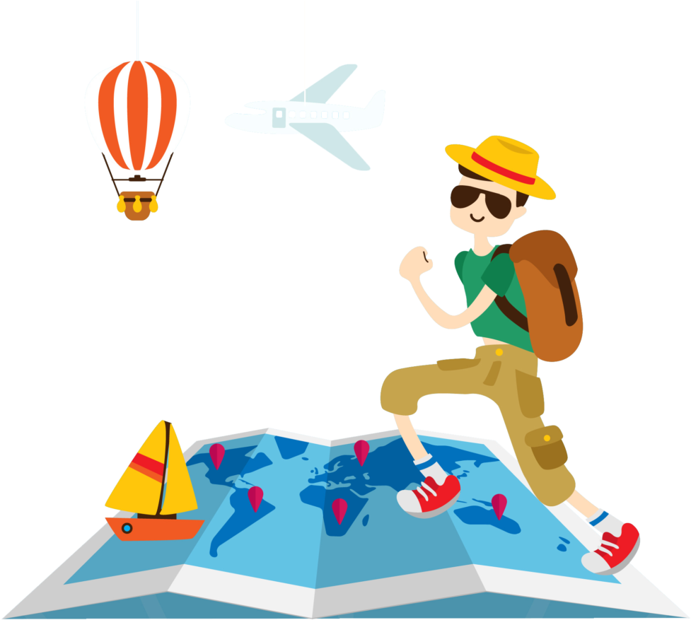 Animated Adventure Travel Concept PNG
