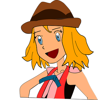 Animated Adventurer Girl Cartoon PNG