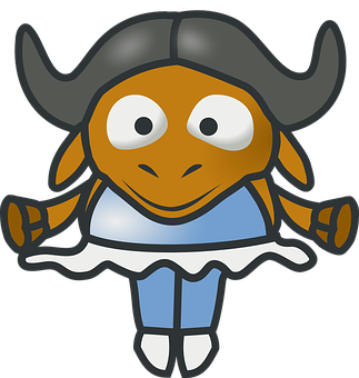 Animated African Buffalo Character PNG