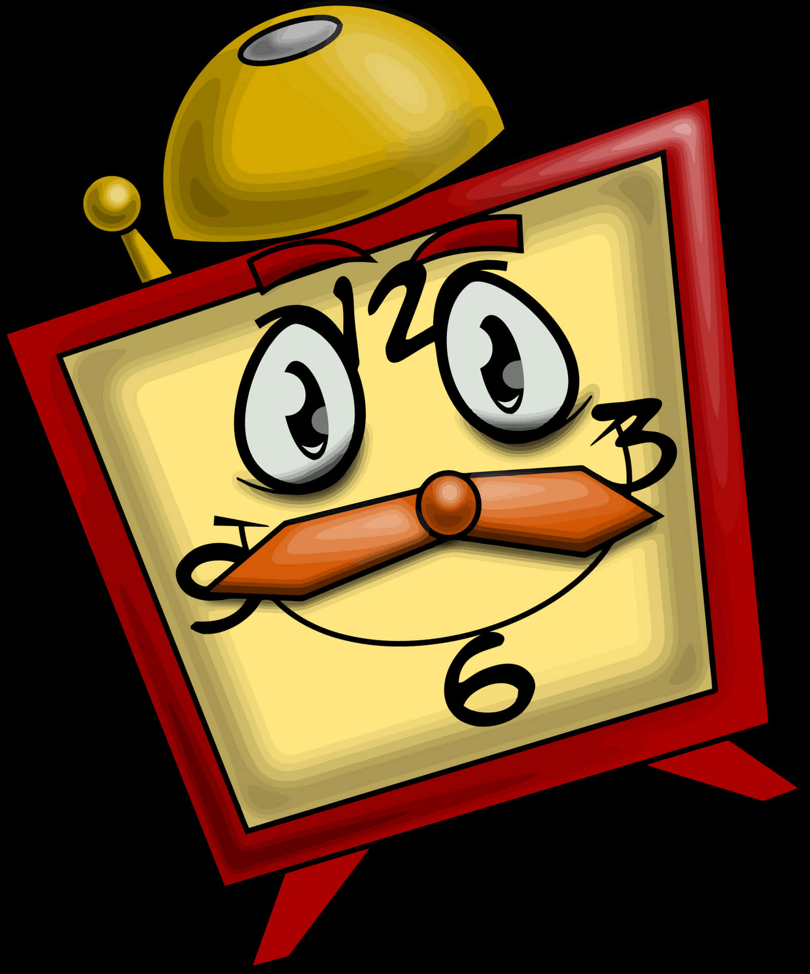 Animated Alarm Clock Character PNG