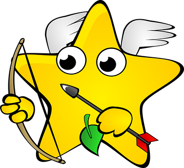 Animated Archer Star Cartoon PNG
