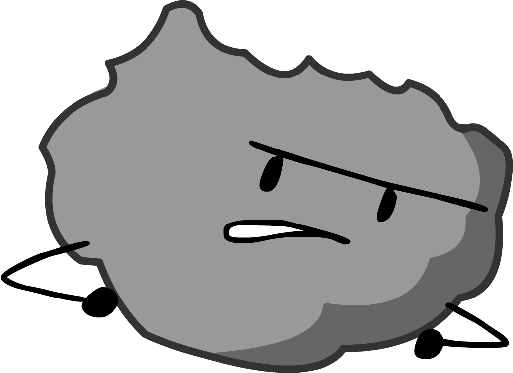 Animated Asteroid Character Frowning PNG