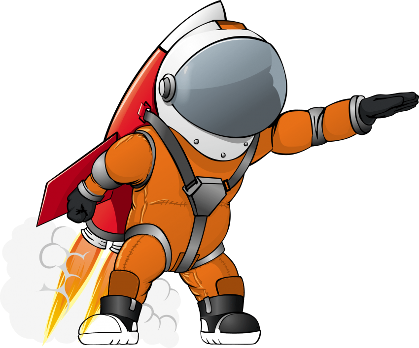 Animated Astronaut With Jetpack PNG