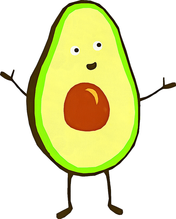 Animated Avocado Character PNG