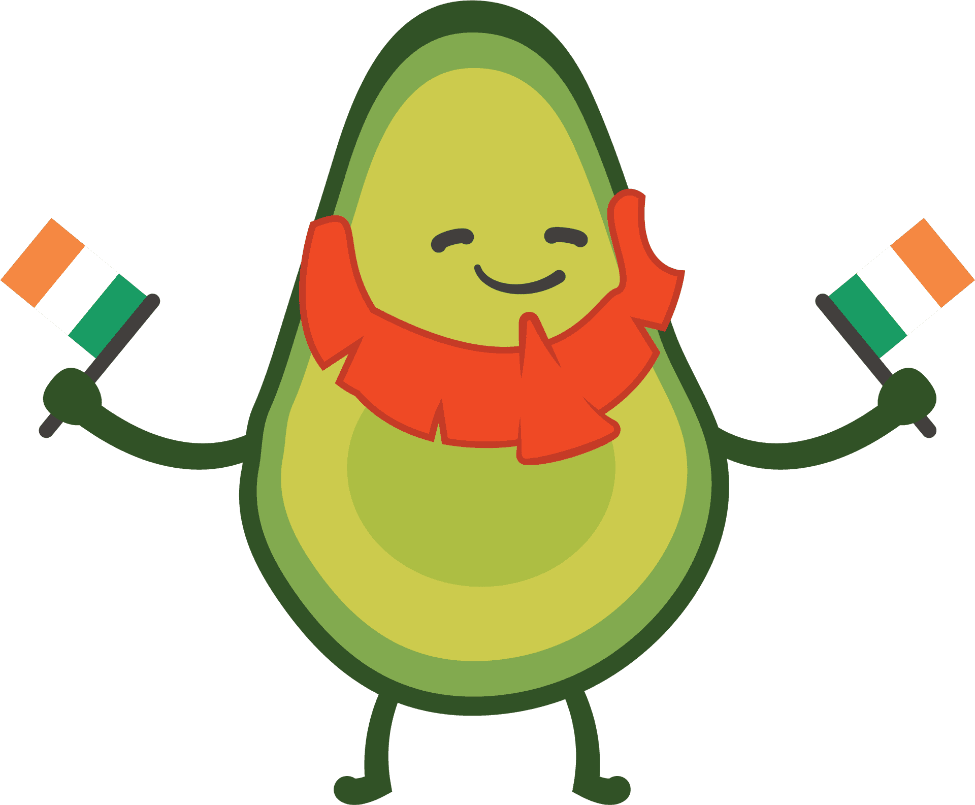 Animated Avocado With Irish Flag PNG