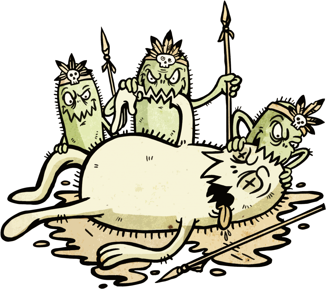 Animated Bacteria Tribe Hunting Cell PNG