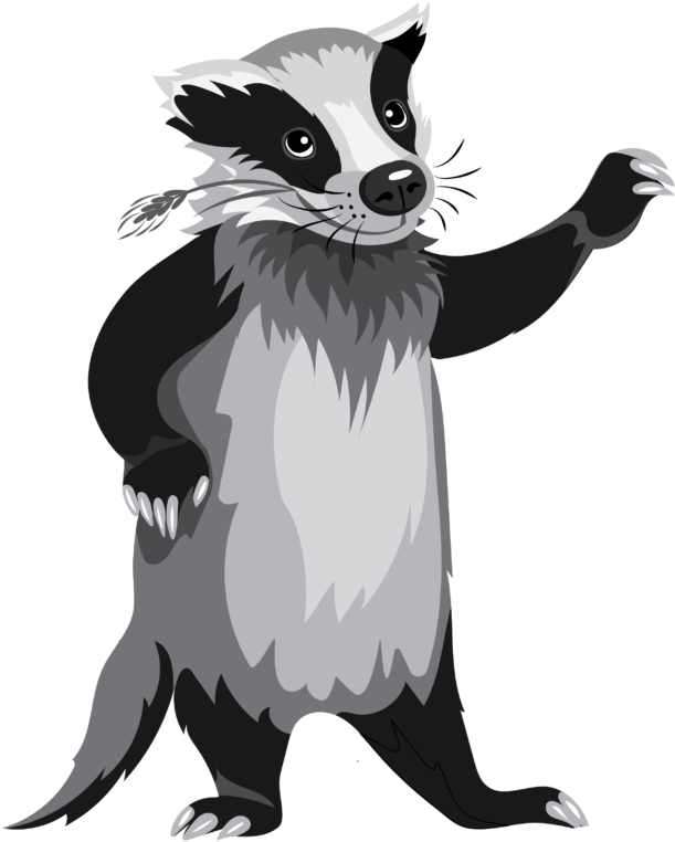 Animated Badger Character PNG