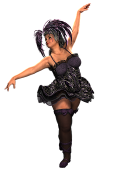 Animated Ballerina Dancer Pose PNG
