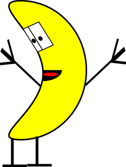 Animated Banana Character PNG