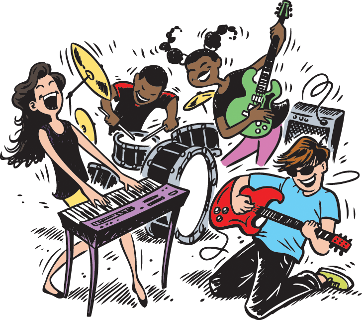Animated Band Performance_ Concert Scene PNG