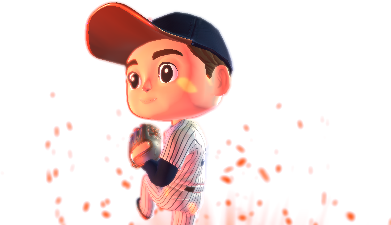 Animated Baseball Player Yankees Hat PNG