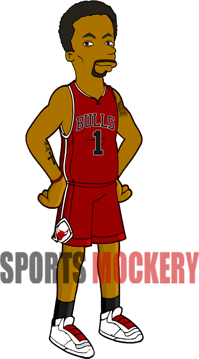 Animated Basketball Player Bulls Uniform PNG