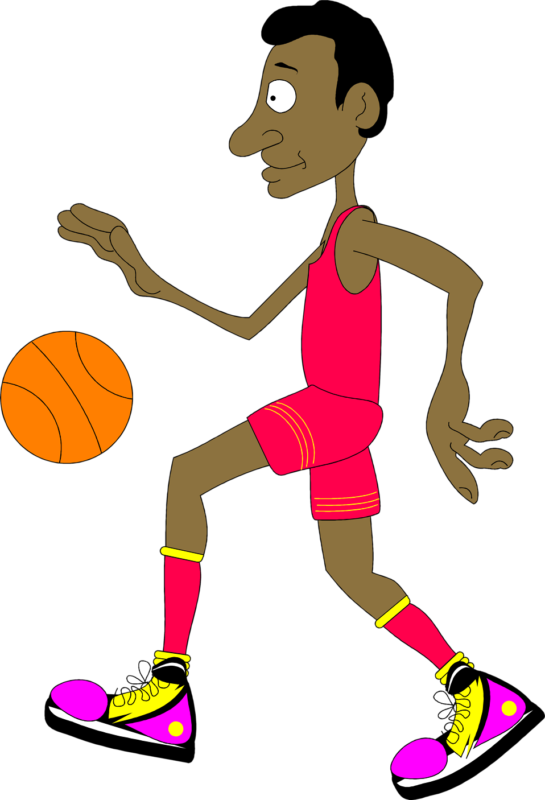 Animated Basketball Player Dribbling Clipart PNG