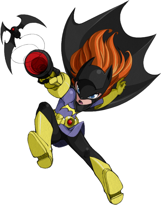 Animated Batgirlin Action PNG