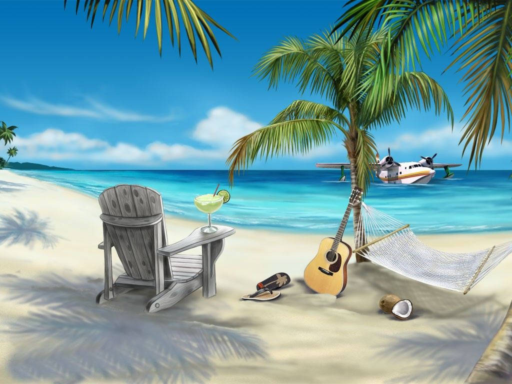 Animated Beach Island Picture
