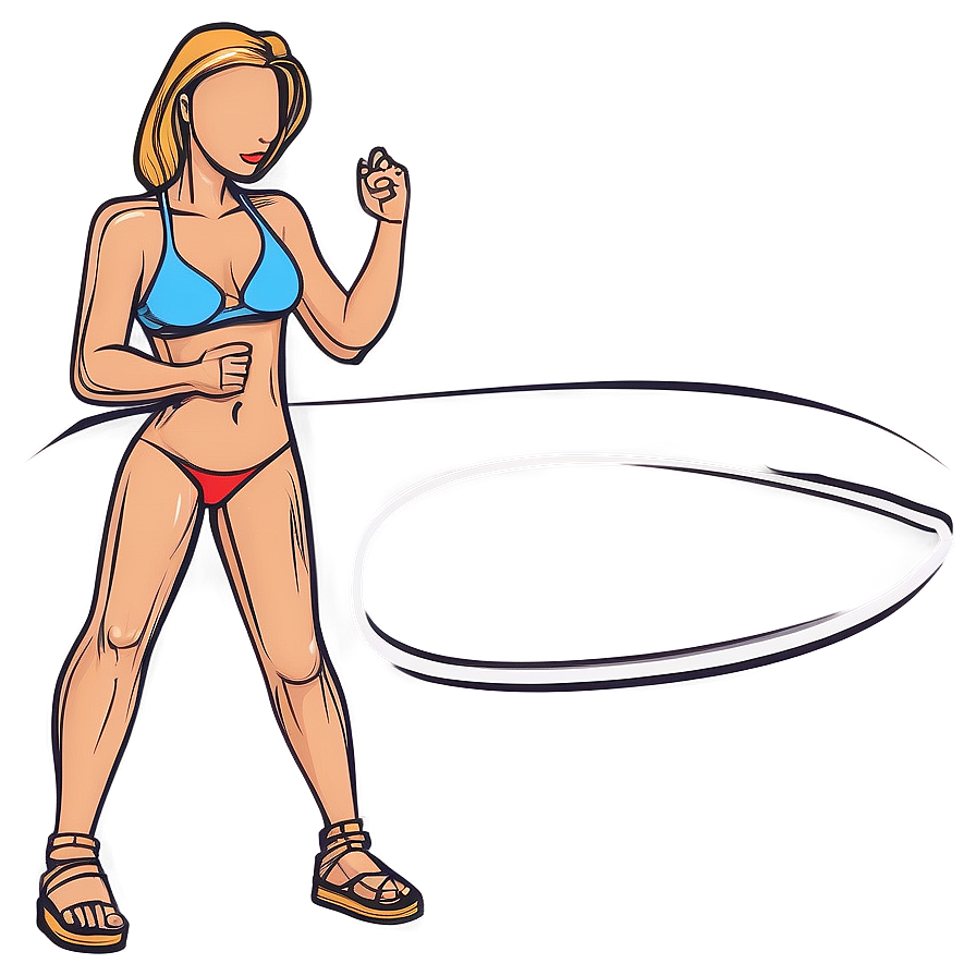 Animated Beachwear Model With Line Vector PNG