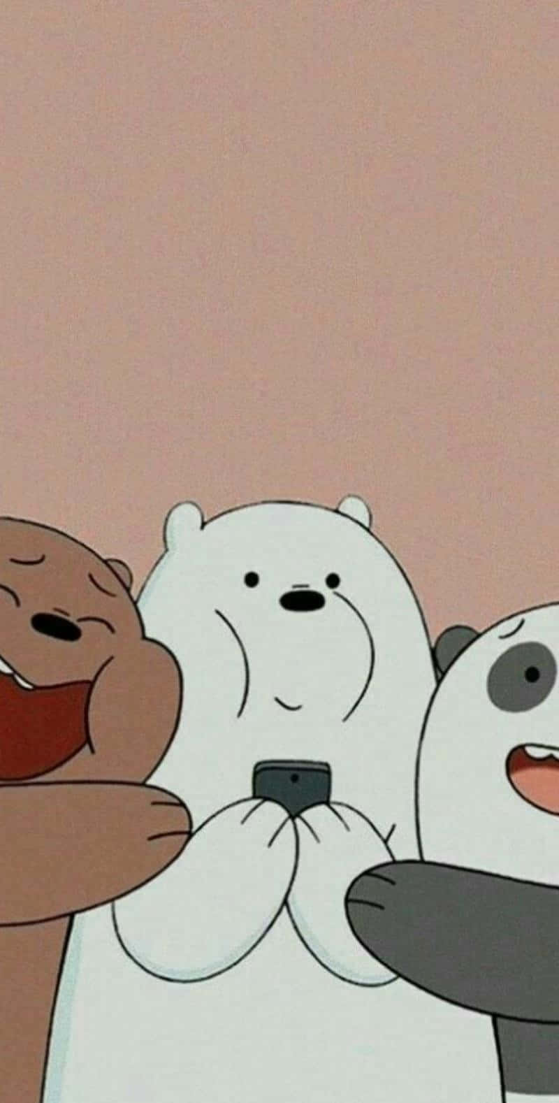 Amis Ours Animés Avec Téléphone Fond d'écran