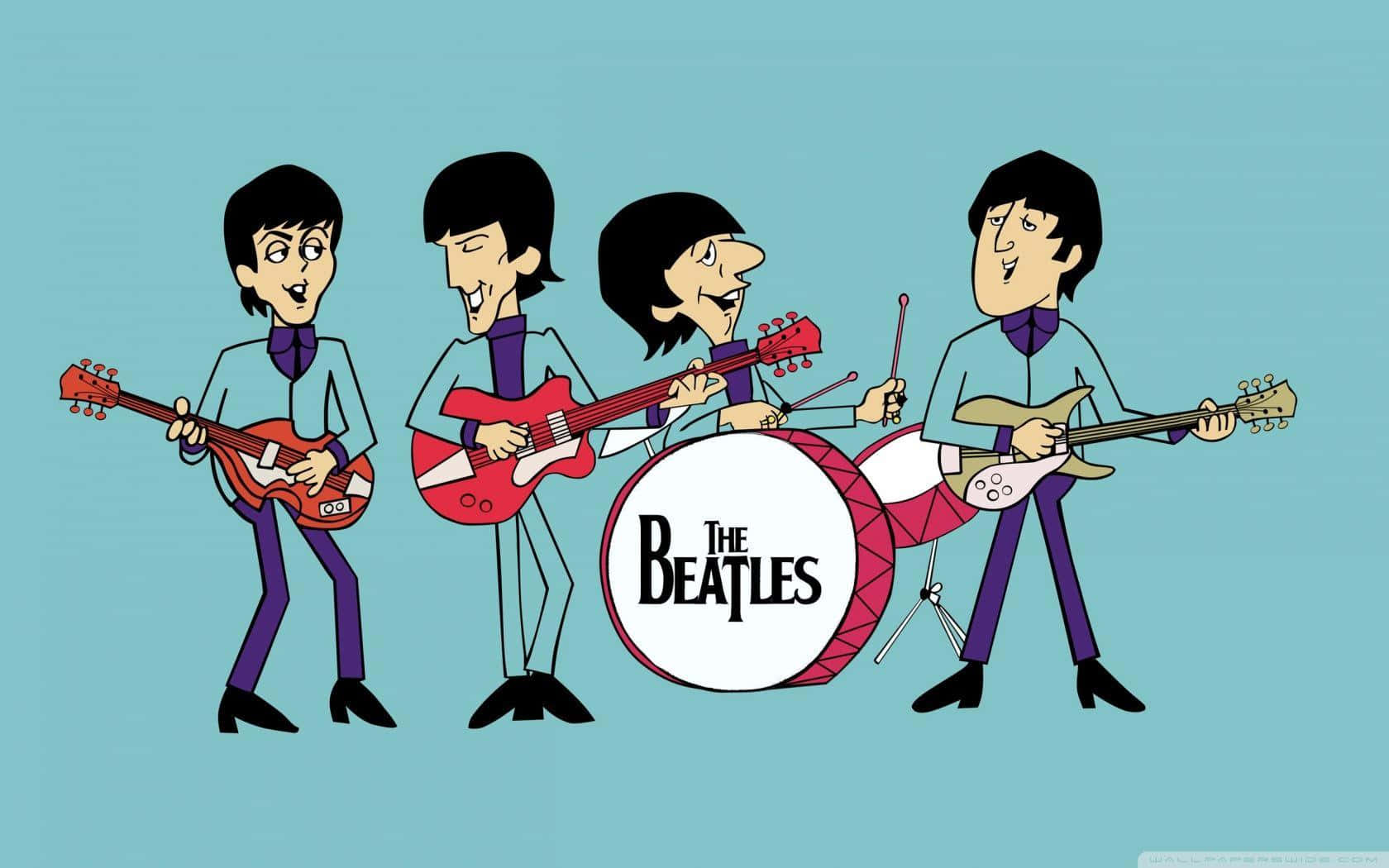 Animated_ Beatles_ Band_ Cartoon Wallpaper