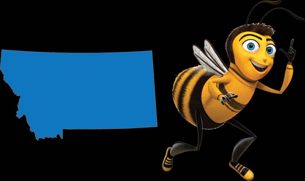 Animated Bee Character Montana Outline PNG