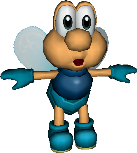 Animated Bee Character3 D Model PNG