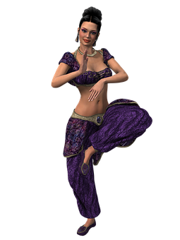Animated Belly Dancer Character PNG