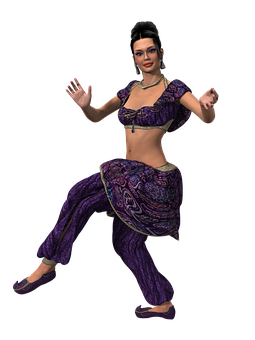 Animated Belly Dancer Pose PNG