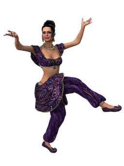 Animated Belly Dancer Pose PNG