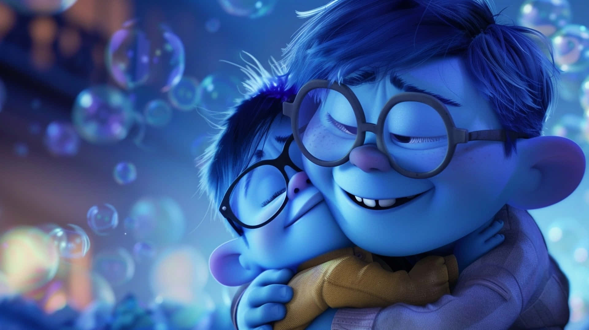 Animated Best Friends Hug Wallpaper