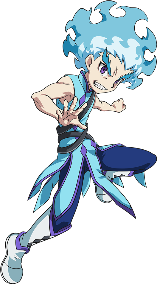 Animated Beyblade Character Action Pose PNG