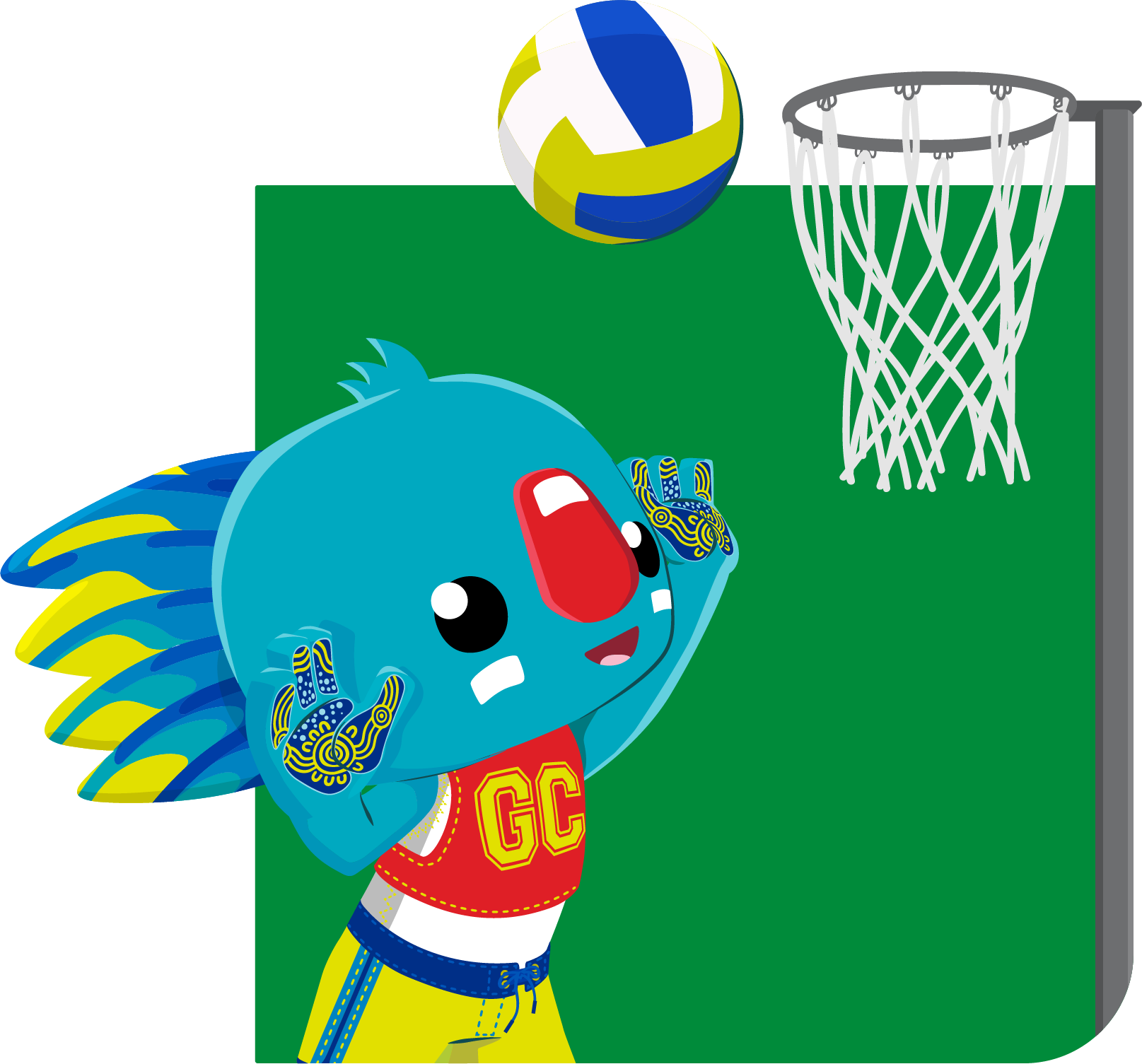 Animated Bird Playing Basketball Clipart PNG