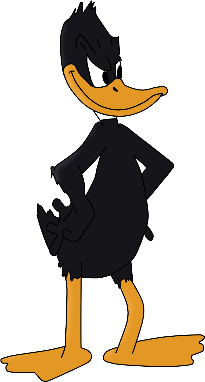 Animated Black Duck Character PNG