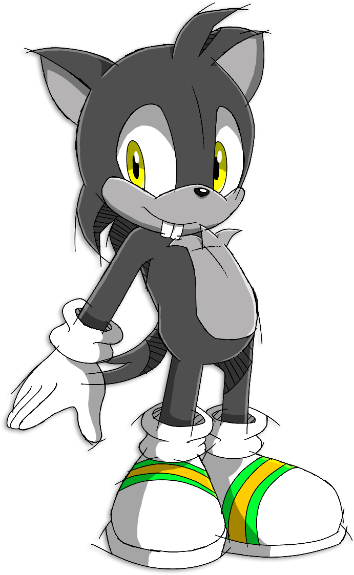 Animated Black Hedgehog Character PNG