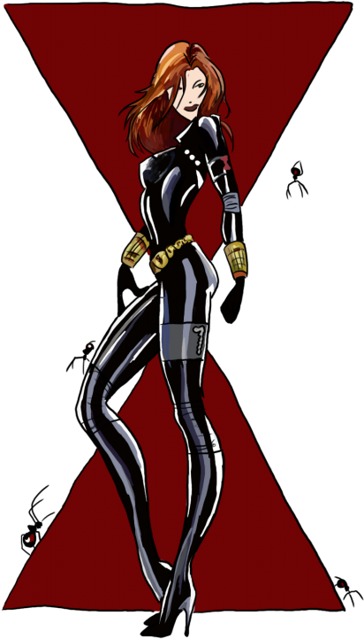 Animated Black Widow Stance PNG