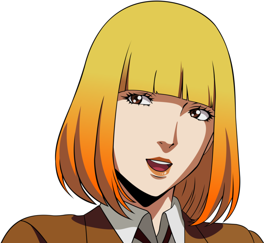 Animated Blonde Character Smiling PNG