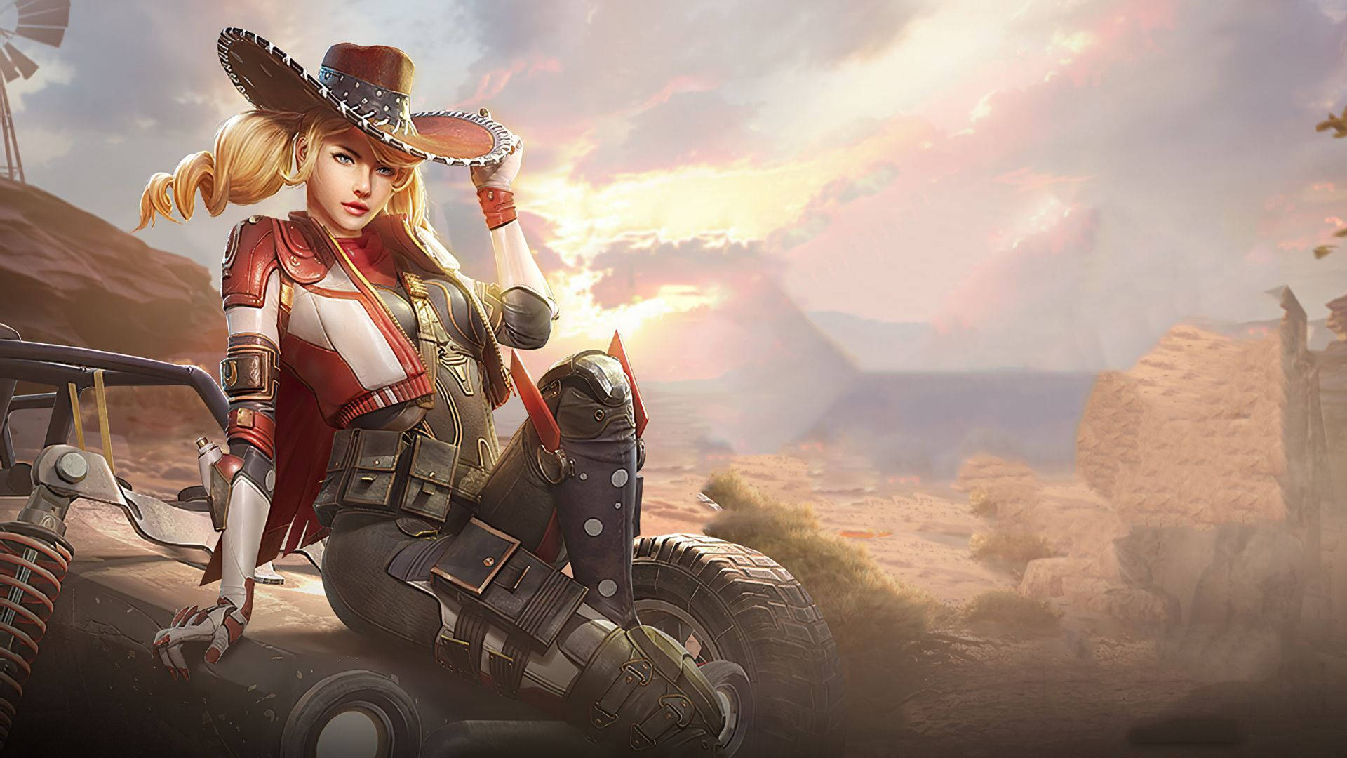 Animated Blonde Cowgirl Wallpaper
