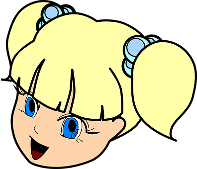 Animated Blonde Girl Cartoon Character PNG