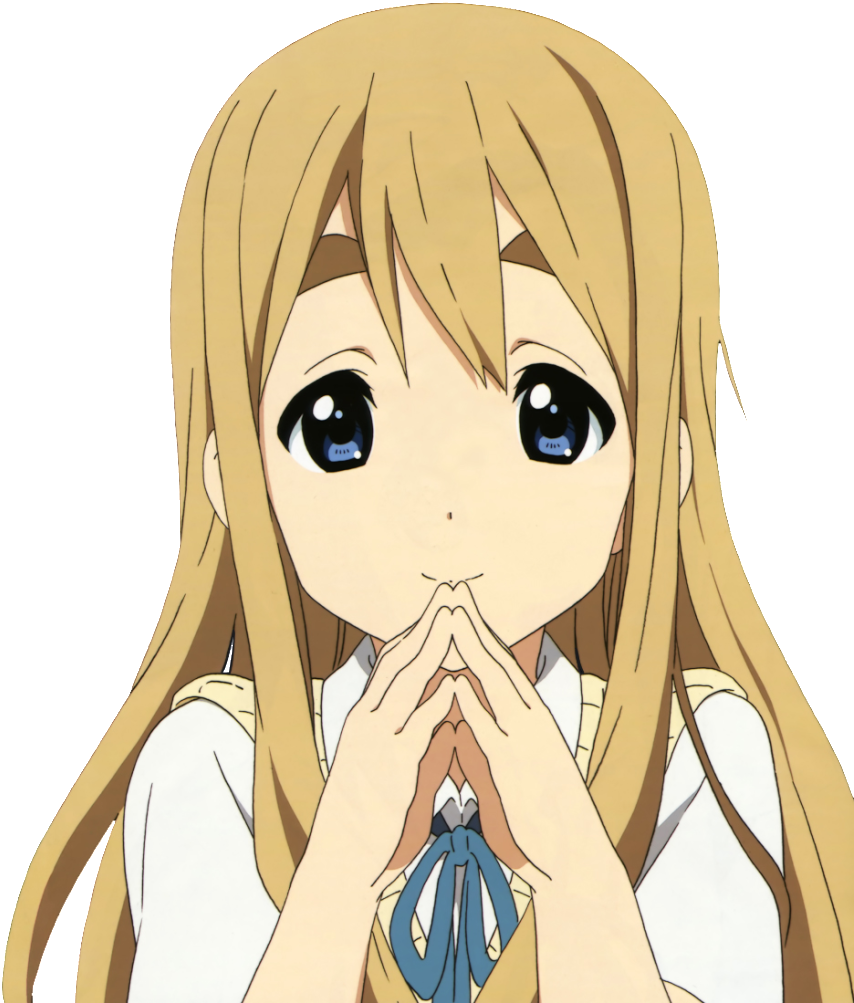 Animated Blonde Girl Praying Pose PNG