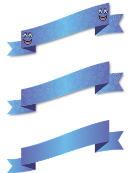 Animated Blue Bannerswith Faces PNG