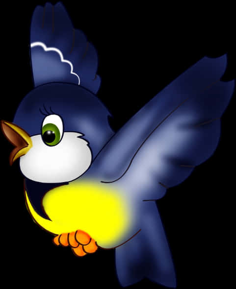 Animated Blue Birdin Flight PNG