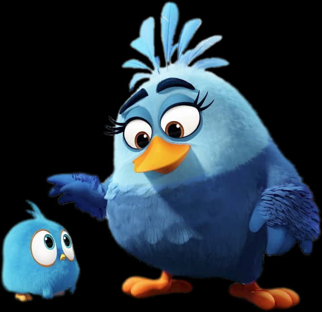Animated Blue Birds Cartoon Characters PNG