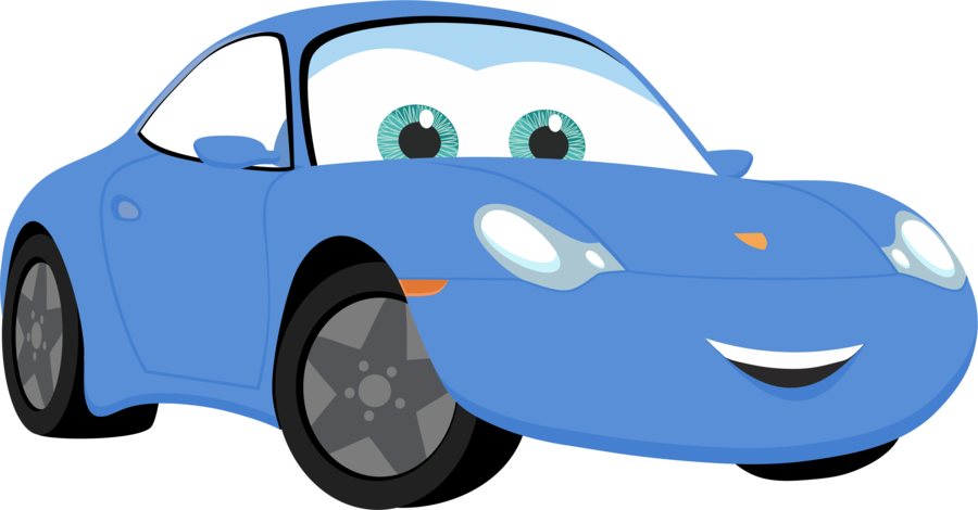 Animated Blue Car With Eyes PNG