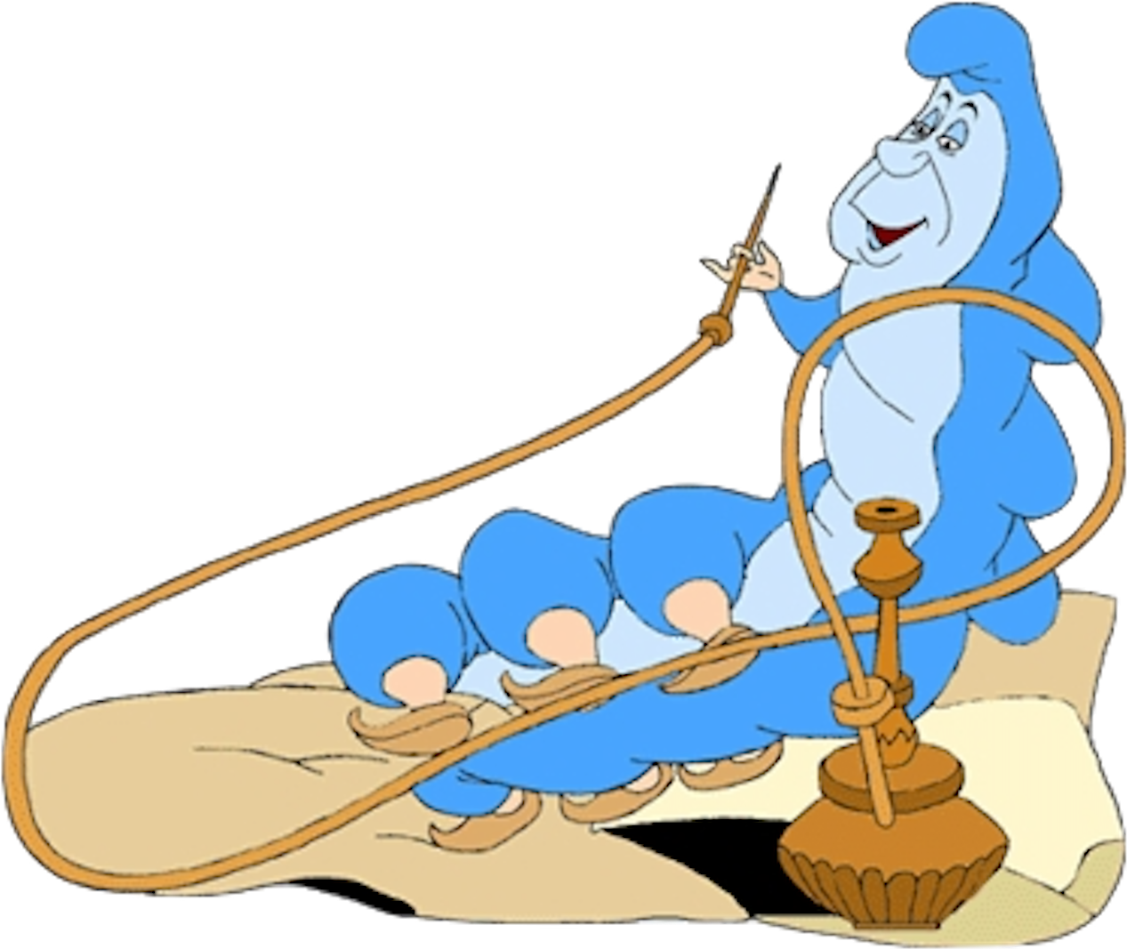 Animated Blue Caterpillar Smoking Hookah PNG