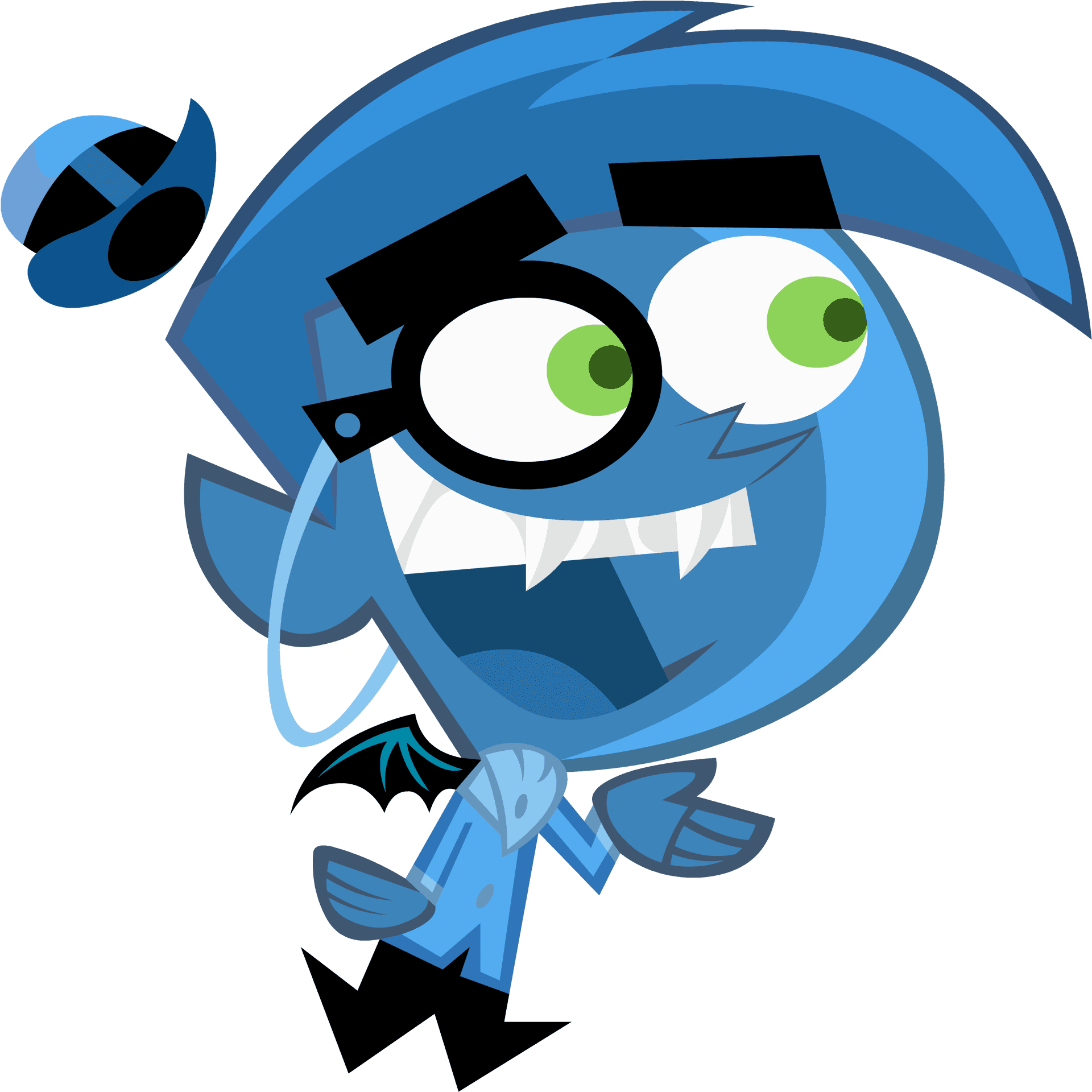 Animated Blue Character Laughing PNG