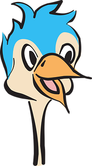 Animated Blue Crested Bird Character PNG
