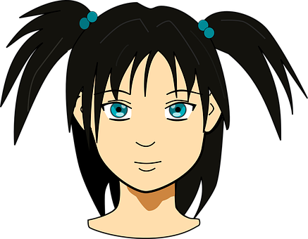 Animated Blue Eyed Girl PNG