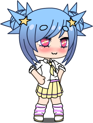 Animated Blue Haired Character PNG
