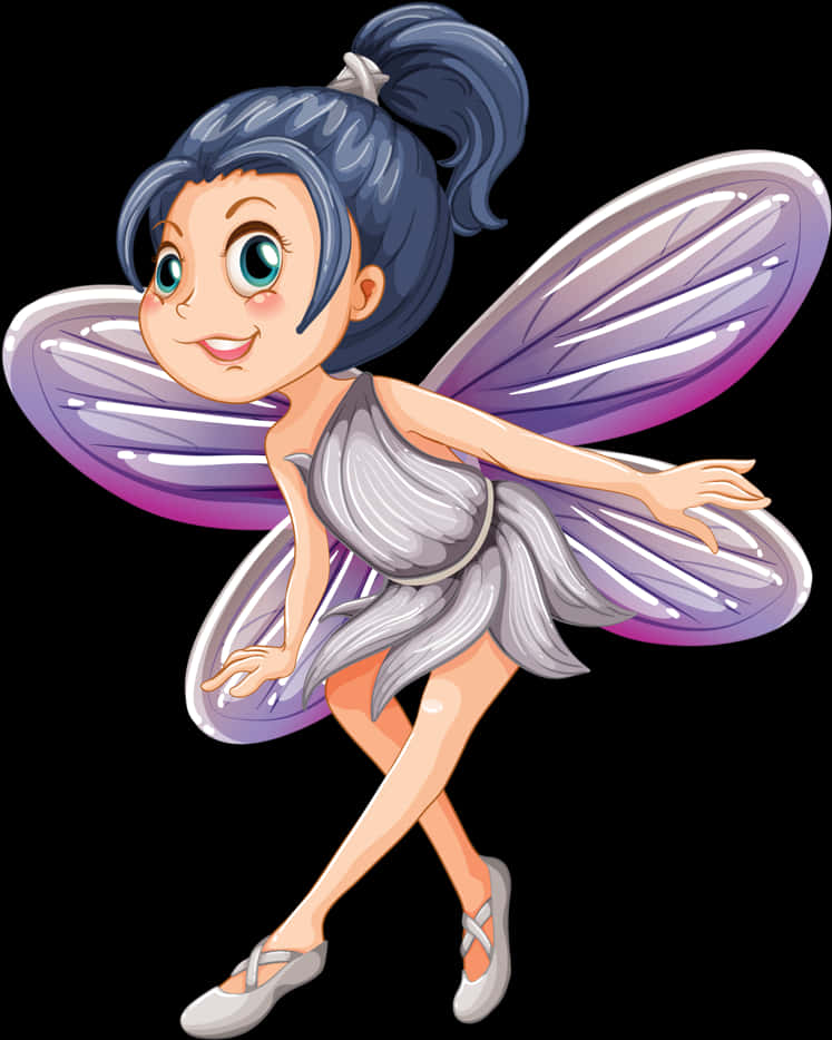 Animated Blue Haired Fairy PNG